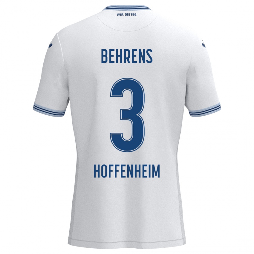 Kinder Hennes Behrens #3 Weiß Blau Auswärtstrikot Trikot 2024/25 T-Shirt Schweiz