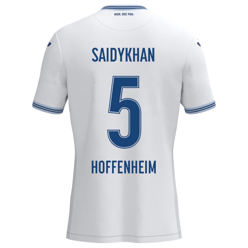 Kinder Ibrahim Saidykhan #5 Weiß Blau Auswärtstrikot Trikot 2024/25 T-Shirt Schweiz