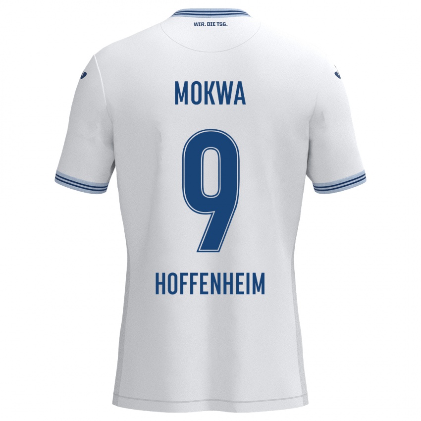 Kinder David Mokwa #9 Weiß Blau Auswärtstrikot Trikot 2024/25 T-Shirt Schweiz