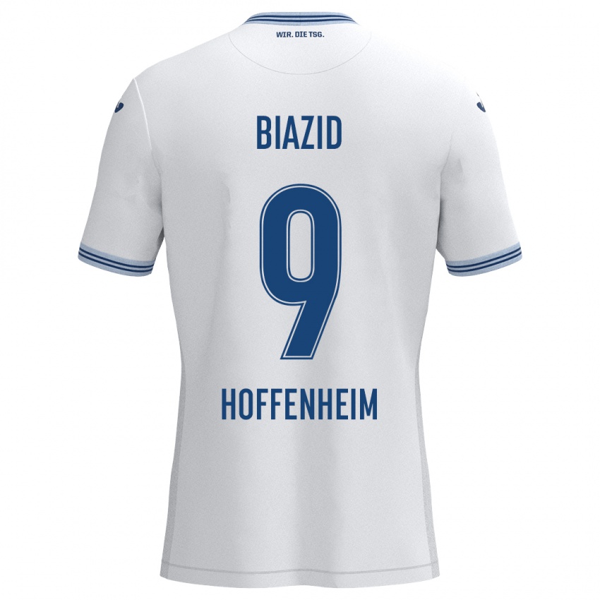 Kinder Zain Biazid #9 Weiß Blau Auswärtstrikot Trikot 2024/25 T-Shirt Schweiz