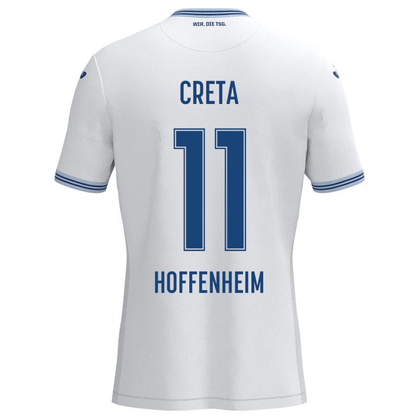 Kinder David Creța #11 Weiß Blau Auswärtstrikot Trikot 2024/25 T-Shirt Schweiz