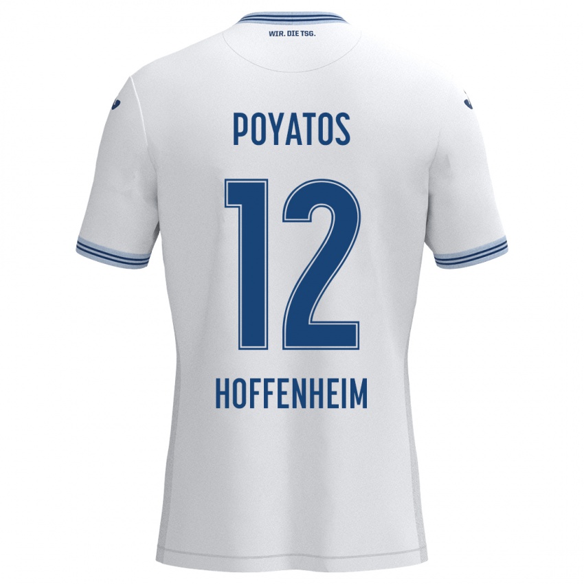 Kinder Miguel Poyatos #12 Weiß Blau Auswärtstrikot Trikot 2024/25 T-Shirt Schweiz