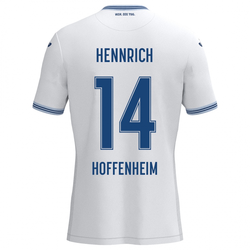 Kinder Paul Hennrich #14 Weiß Blau Auswärtstrikot Trikot 2024/25 T-Shirt Schweiz