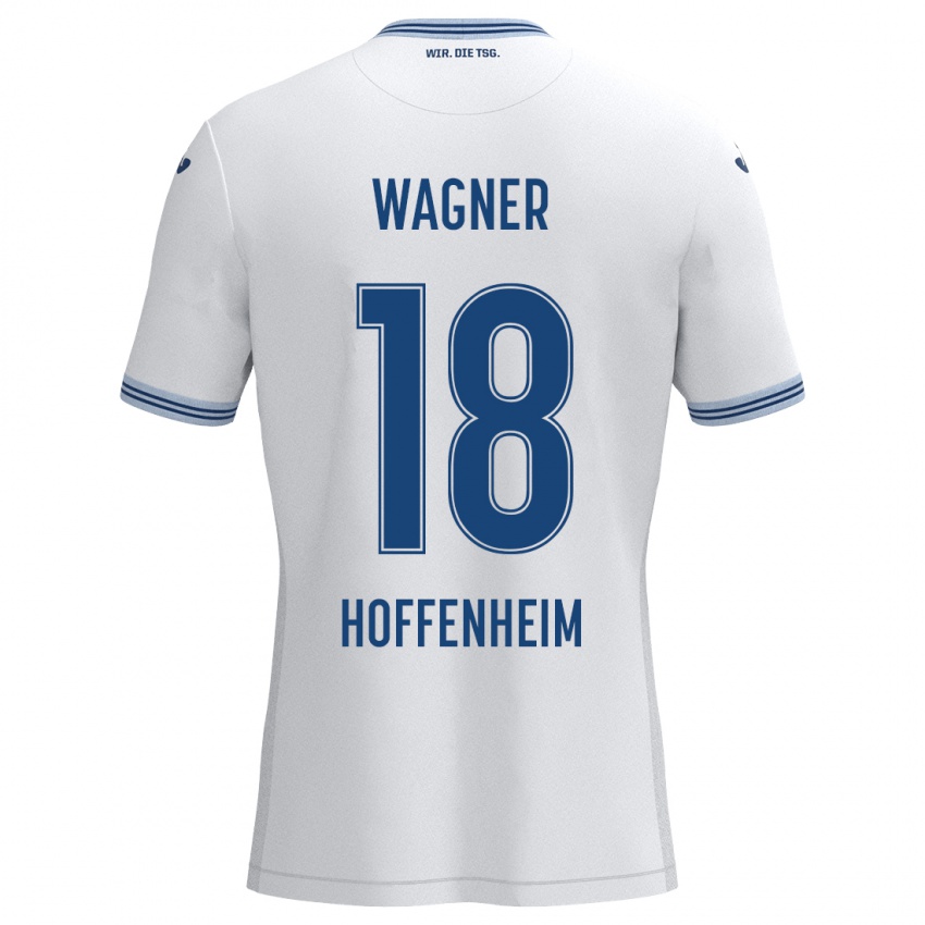 Kinder Ricardo Wagner #18 Weiß Blau Auswärtstrikot Trikot 2024/25 T-Shirt Schweiz