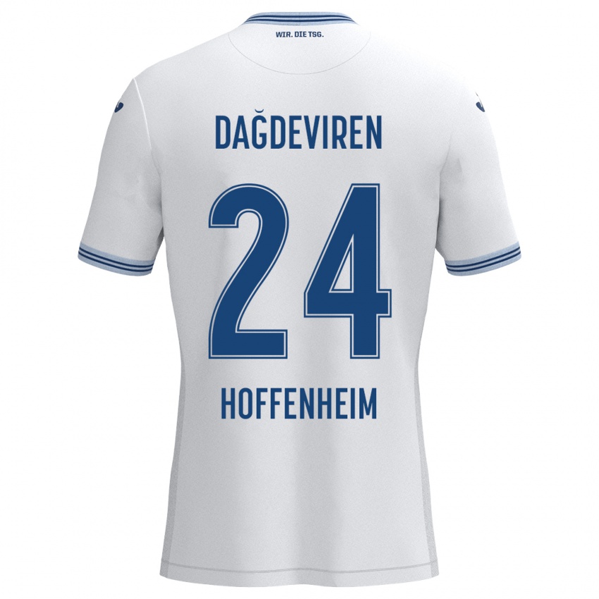 Kinder Diren Dağdeviren #24 Weiß Blau Auswärtstrikot Trikot 2024/25 T-Shirt Schweiz