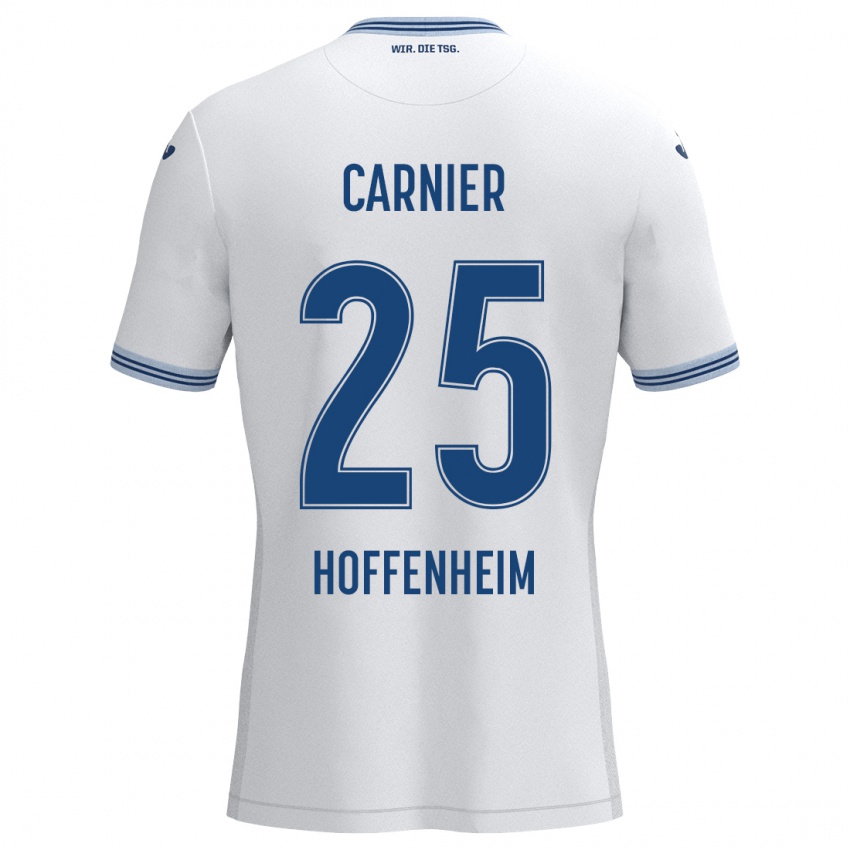 Kinder Alekseï Carnier #25 Weiß Blau Auswärtstrikot Trikot 2024/25 T-Shirt Schweiz