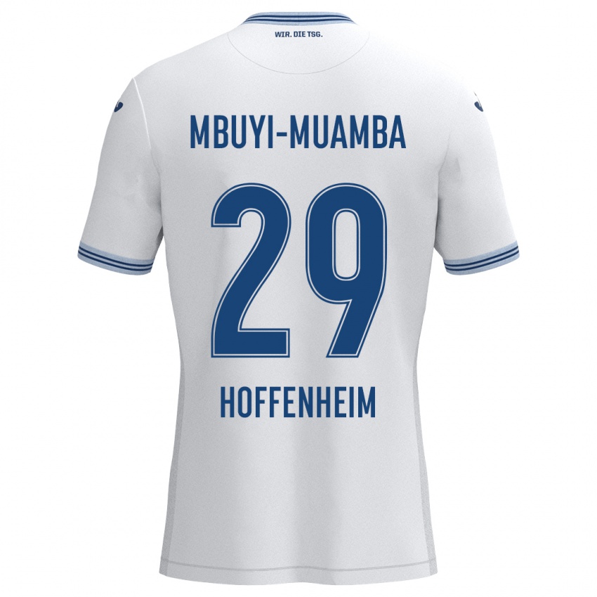 Kinder Hubert Mbuyi-Muamba #29 Weiß Blau Auswärtstrikot Trikot 2024/25 T-Shirt Schweiz