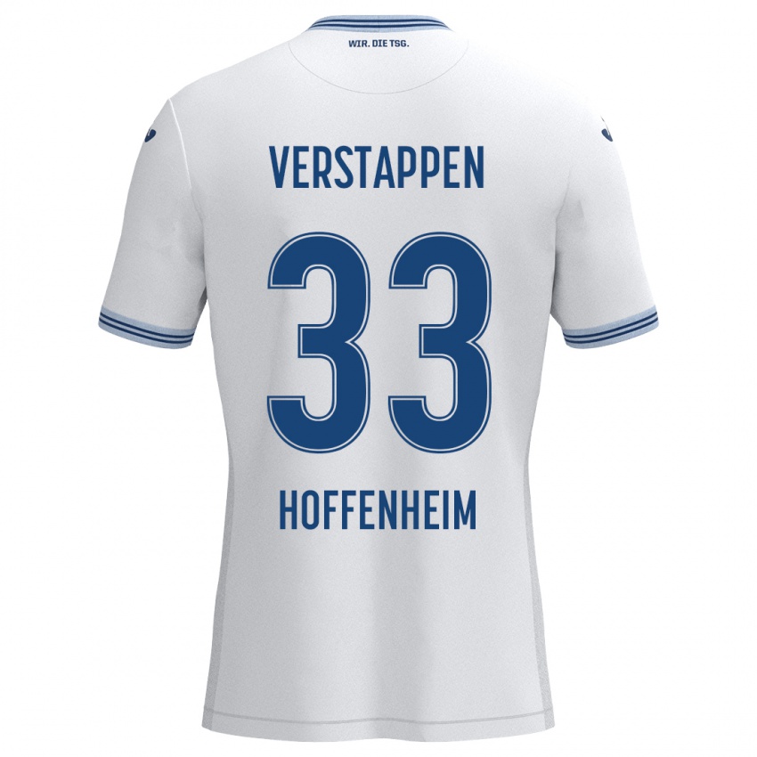 Kinder Eric Verstappen #33 Weiß Blau Auswärtstrikot Trikot 2024/25 T-Shirt Schweiz