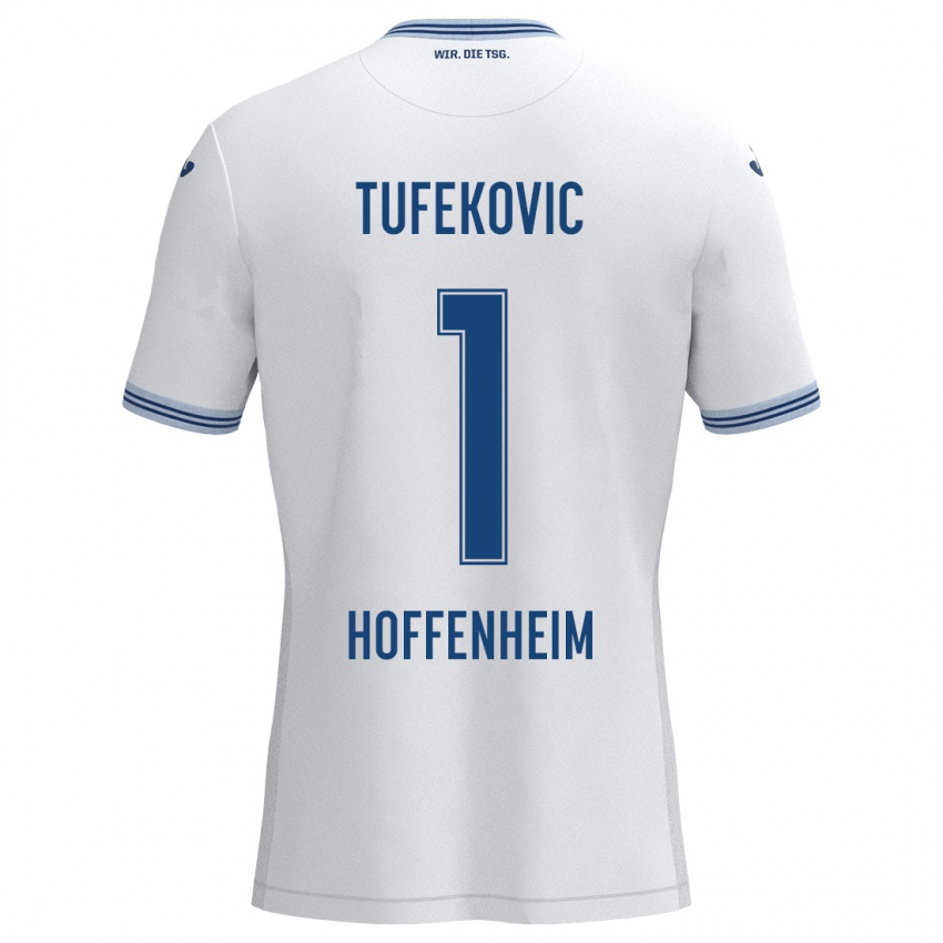 Kinder Martina Tufekovic #1 Weiß Blau Auswärtstrikot Trikot 2024/25 T-Shirt Schweiz