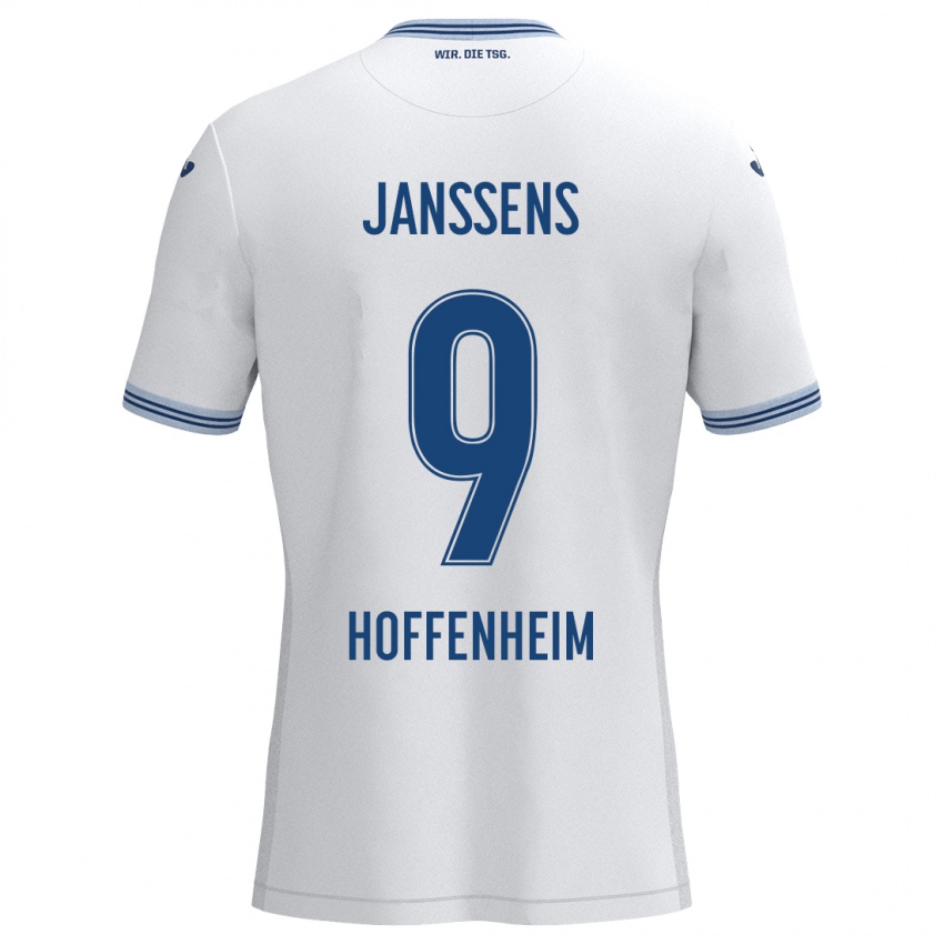 Kinder Jill Janssens #9 Weiß Blau Auswärtstrikot Trikot 2024/25 T-Shirt Schweiz