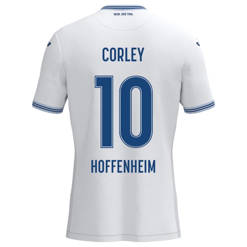 Kinder Gia Corley #10 Weiß Blau Auswärtstrikot Trikot 2024/25 T-Shirt Schweiz