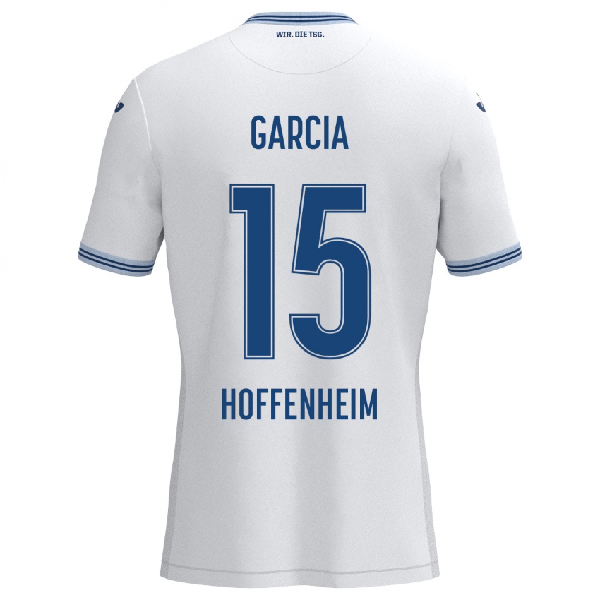 Kinder Marta Cazalla Garcia #15 Weiß Blau Auswärtstrikot Trikot 2024/25 T-Shirt Schweiz