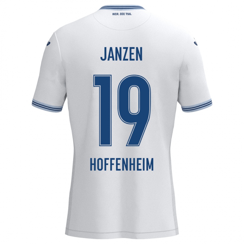 Kinder Mathilde Janzen #19 Weiß Blau Auswärtstrikot Trikot 2024/25 T-Shirt Schweiz