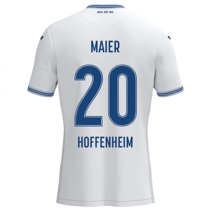 Kinder Leonie Maier #20 Weiß Blau Auswärtstrikot Trikot 2024/25 T-Shirt Schweiz