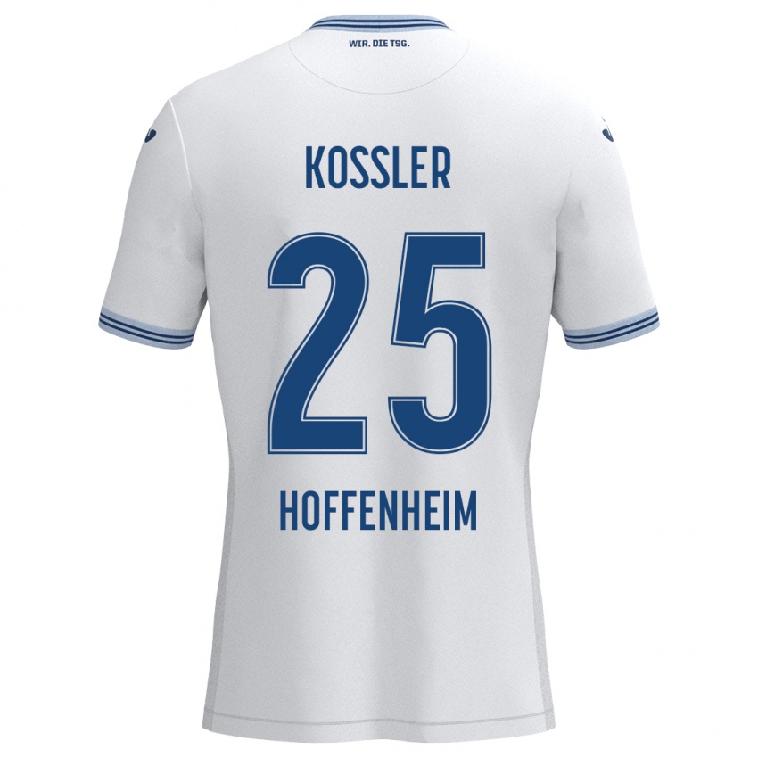 Kinder Melissa Kössler #25 Weiß Blau Auswärtstrikot Trikot 2024/25 T-Shirt Schweiz