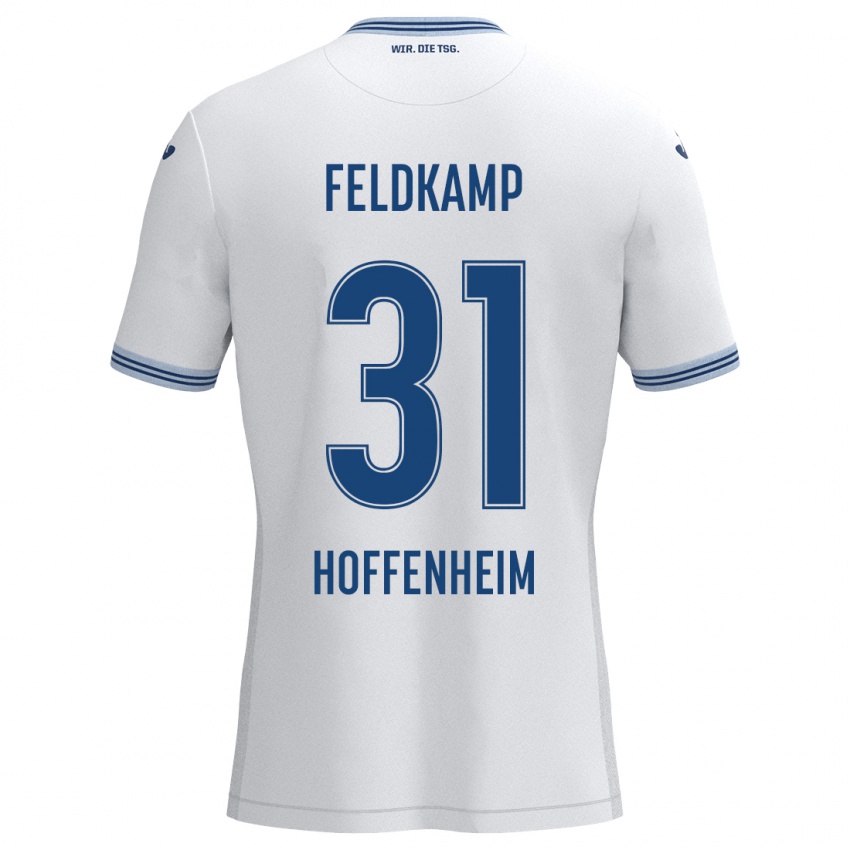 Kinder Jana Feldkamp #31 Weiß Blau Auswärtstrikot Trikot 2024/25 T-Shirt Schweiz