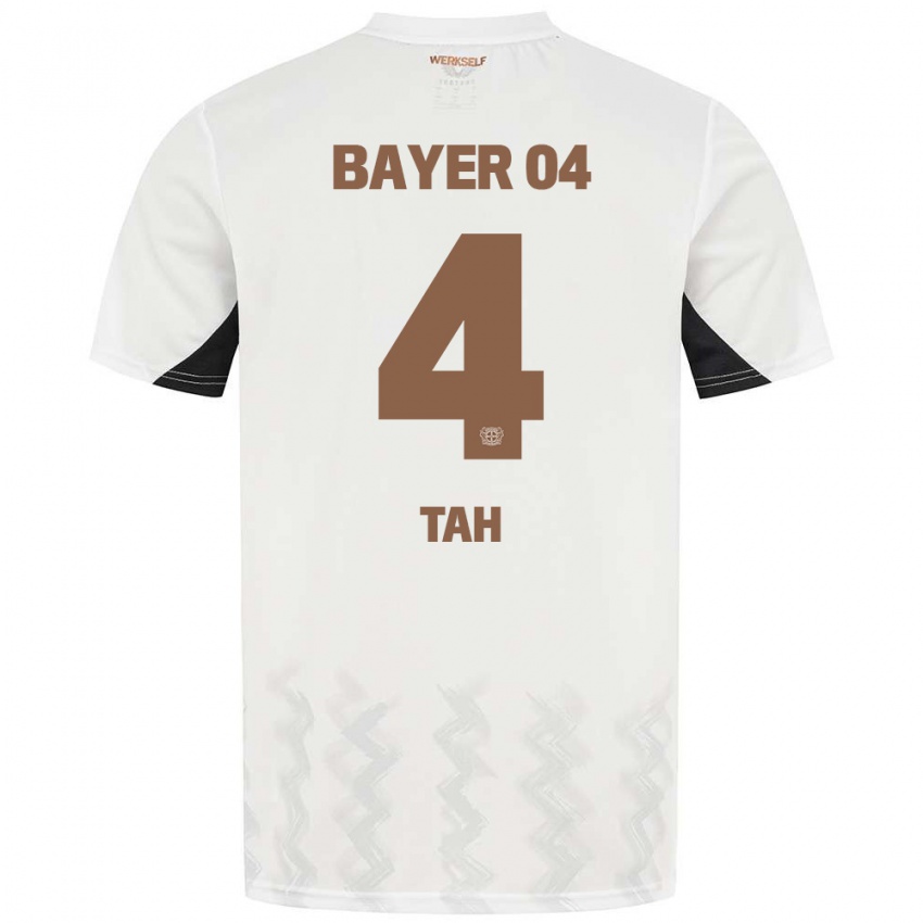 Enfant Maillot Jonathan Tah #4 Blanc Noir Tenues Extérieur 2024/25 T-Shirt Suisse