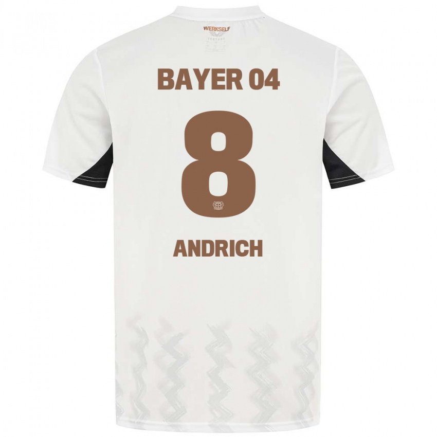 Kinder Robert Andrich #8 Weiß Schwarz Auswärtstrikot Trikot 2024/25 T-Shirt Schweiz