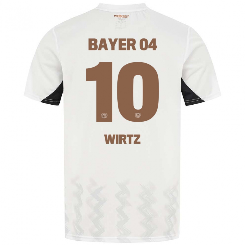 Kinder Florian Wirtz #10 Weiß Schwarz Auswärtstrikot Trikot 2024/25 T-Shirt Schweiz