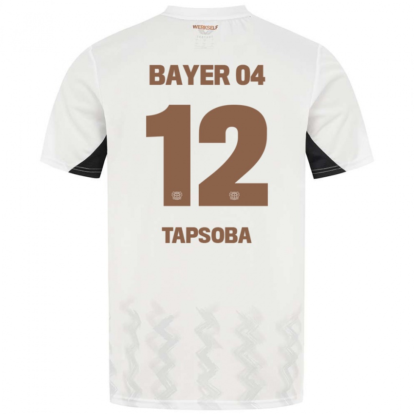 Kinder Edmond Tapsoba #12 Weiß Schwarz Auswärtstrikot Trikot 2024/25 T-Shirt Schweiz