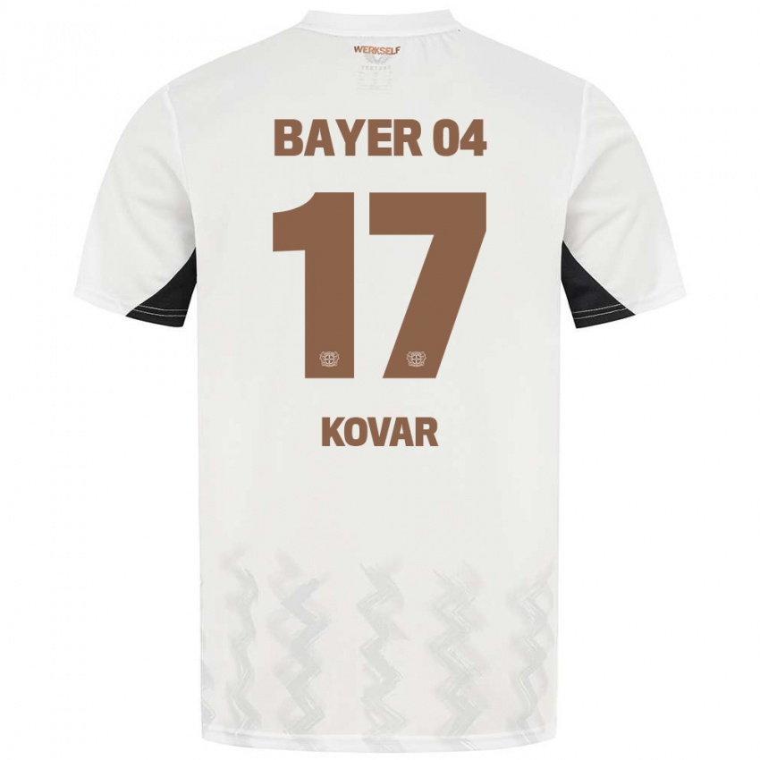 Kinder Matej Kovar #17 Weiß Schwarz Auswärtstrikot Trikot 2024/25 T-Shirt Schweiz