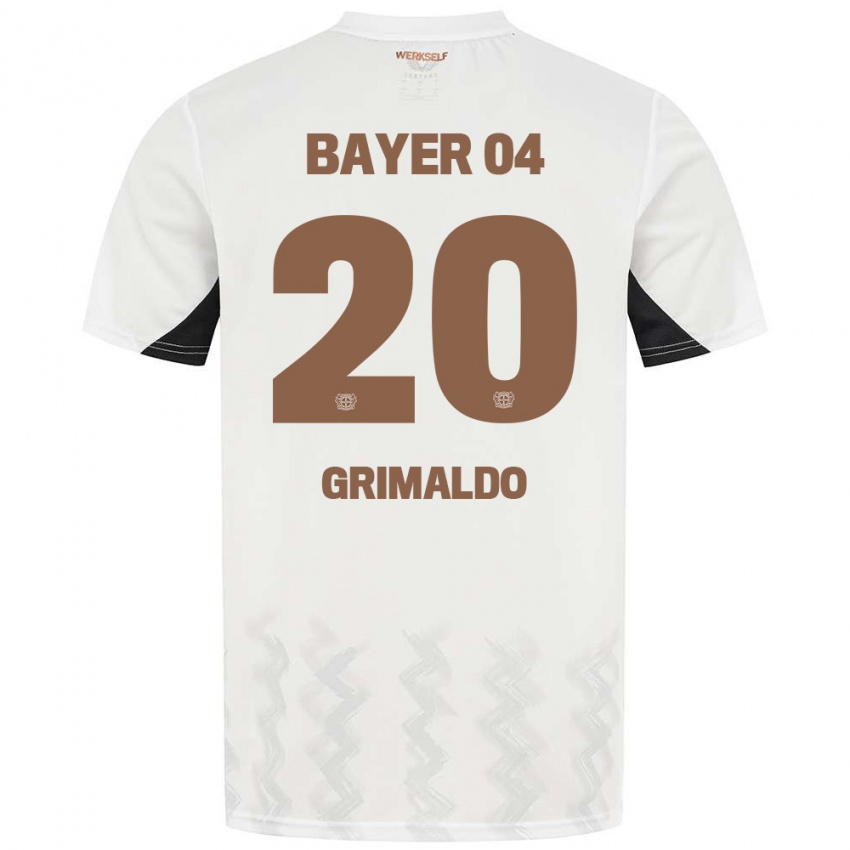 Kinder Alejandro Grimaldo #20 Weiß Schwarz Auswärtstrikot Trikot 2024/25 T-Shirt Schweiz