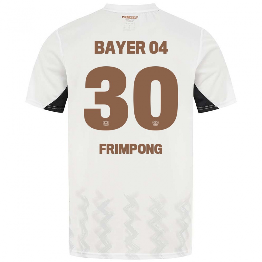 Kinder Jeremie Frimpong #30 Weiß Schwarz Auswärtstrikot Trikot 2024/25 T-Shirt Schweiz