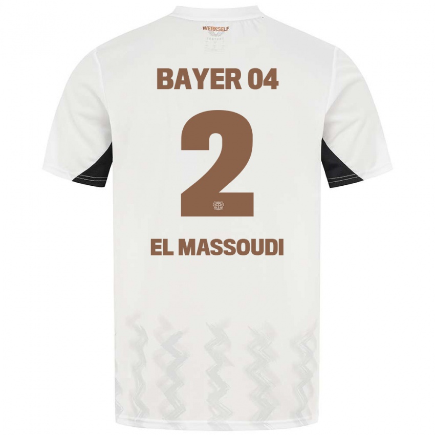 Kinder Nassim El Massoudi #2 Weiß Schwarz Auswärtstrikot Trikot 2024/25 T-Shirt Schweiz