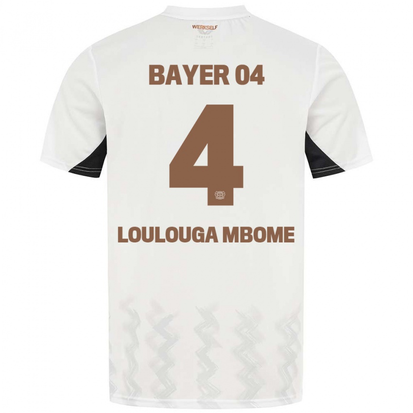 Kinder Adrien Loulouga Mbome #4 Weiß Schwarz Auswärtstrikot Trikot 2024/25 T-Shirt Schweiz