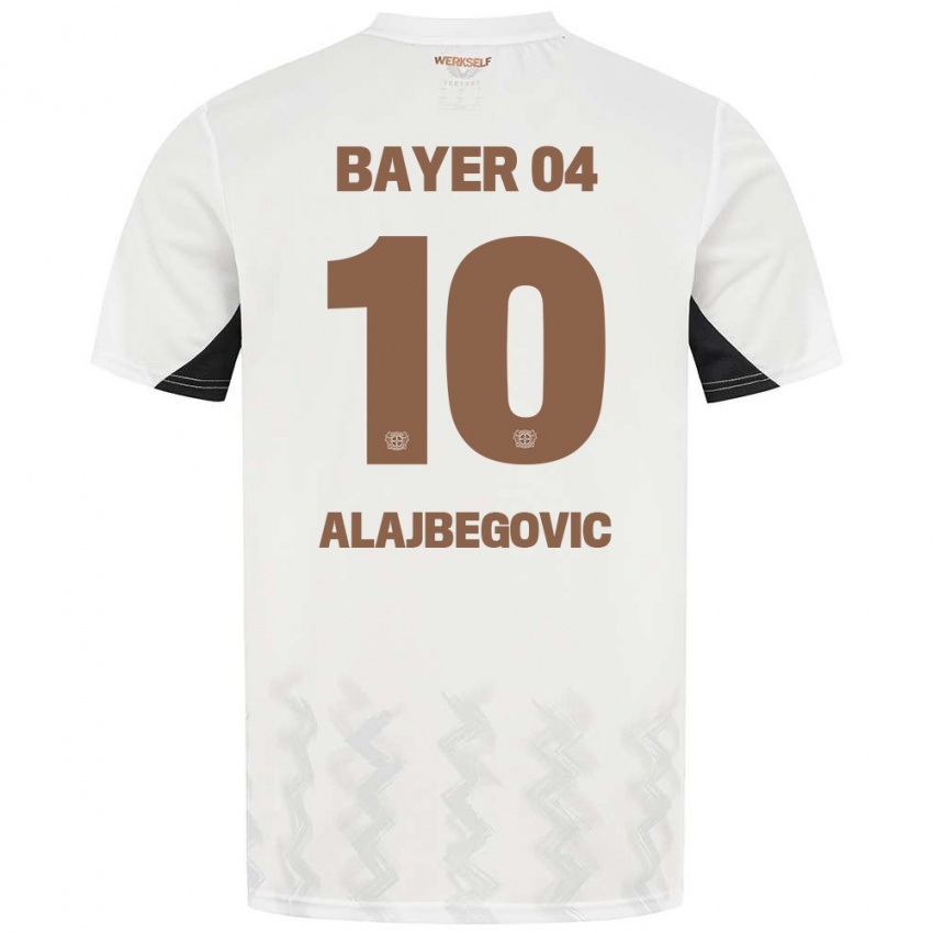 Kinder Kerim Alajbegovic #10 Weiß Schwarz Auswärtstrikot Trikot 2024/25 T-Shirt Schweiz