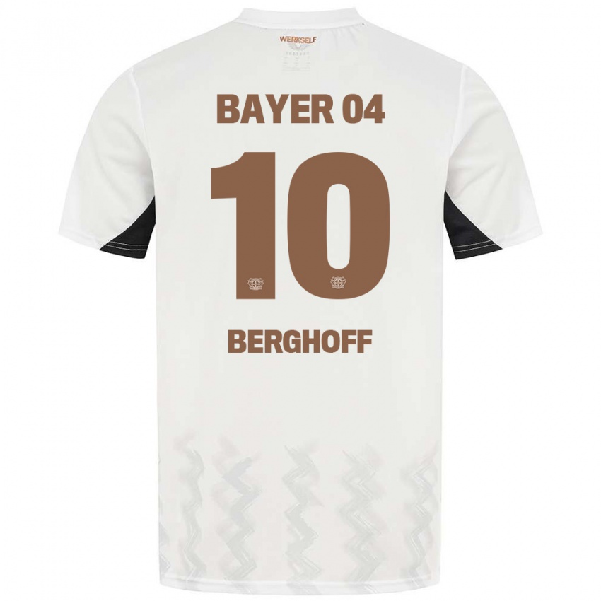 Kinder Jonah Berghoff #10 Weiß Schwarz Auswärtstrikot Trikot 2024/25 T-Shirt Schweiz