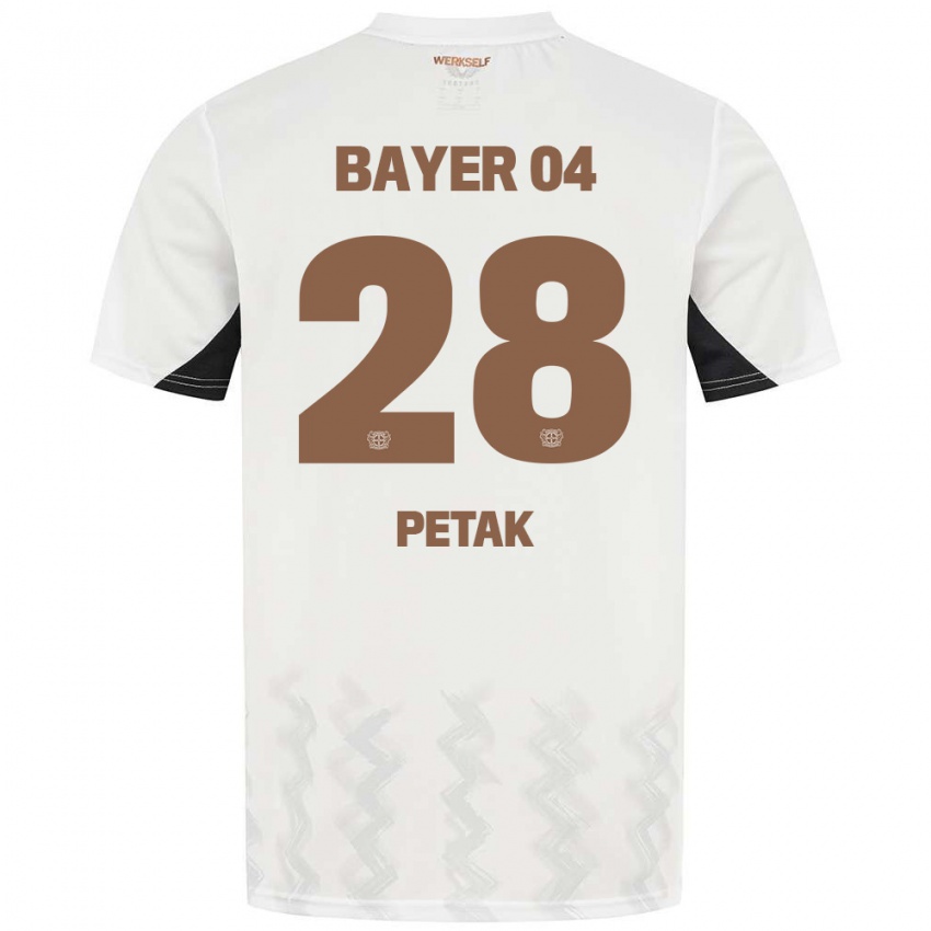 Kinder Raoul Petak #28 Weiß Schwarz Auswärtstrikot Trikot 2024/25 T-Shirt Schweiz