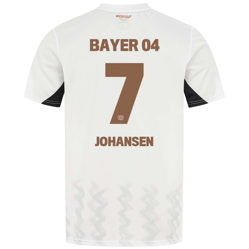 Kinder Cecilie Johansen #7 Weiß Schwarz Auswärtstrikot Trikot 2024/25 T-Shirt Schweiz