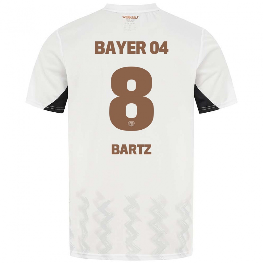 Kinder Paulina Bartz #8 Weiß Schwarz Auswärtstrikot Trikot 2024/25 T-Shirt Schweiz