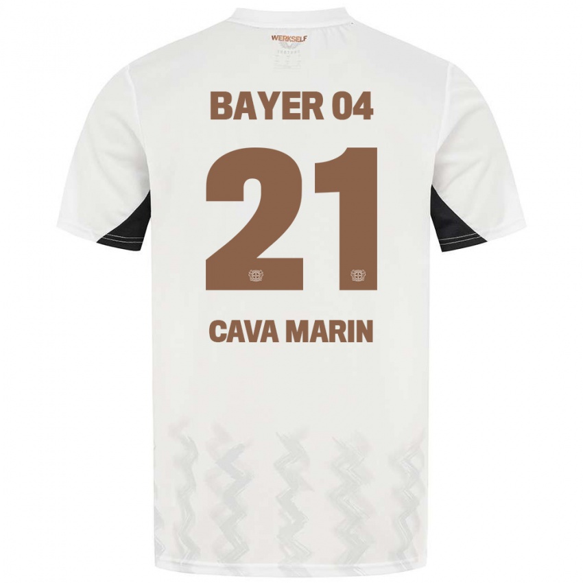 Kinder Sofia Cava Marin #21 Weiß Schwarz Auswärtstrikot Trikot 2024/25 T-Shirt Schweiz