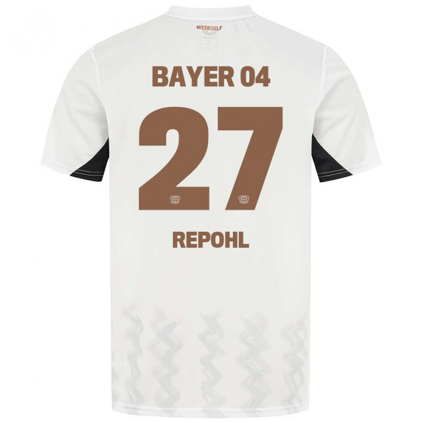 Kinder Friederike Repohl #27 Weiß Schwarz Auswärtstrikot Trikot 2024/25 T-Shirt Schweiz