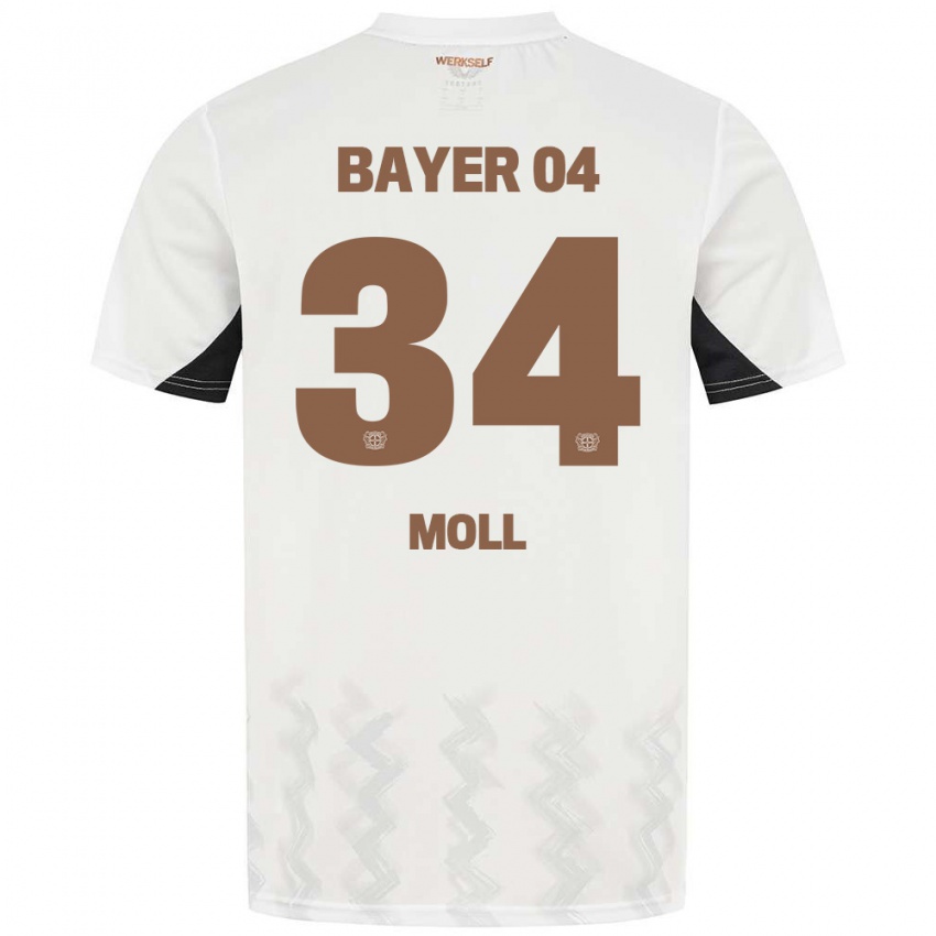 Kinder Anne Moll #34 Weiß Schwarz Auswärtstrikot Trikot 2024/25 T-Shirt Schweiz