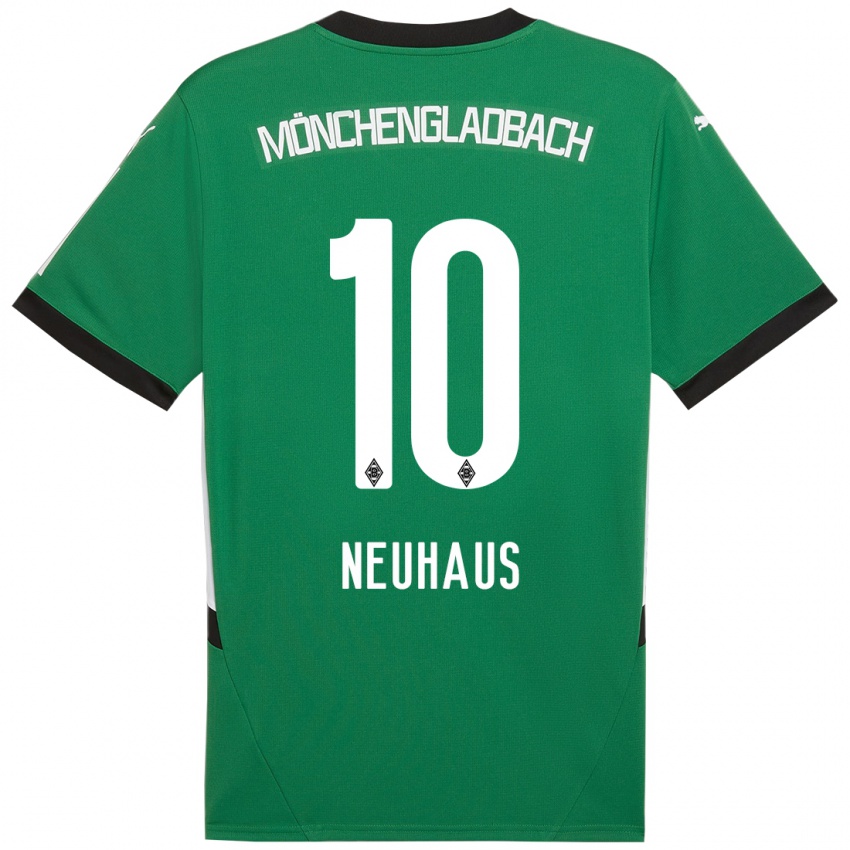 Enfant Maillot Florian Neuhaus #10 Vert Blanc Tenues Extérieur 2024/25 T-Shirt Suisse