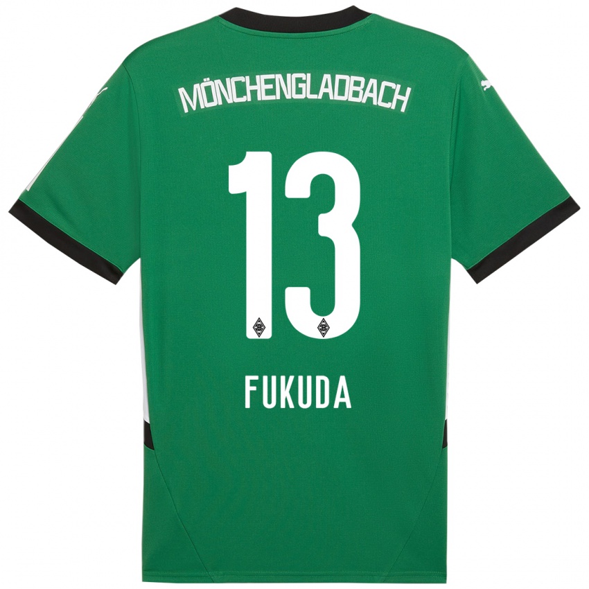 Enfant Maillot Shio Fukuda #13 Vert Blanc Tenues Extérieur 2024/25 T-Shirt Suisse