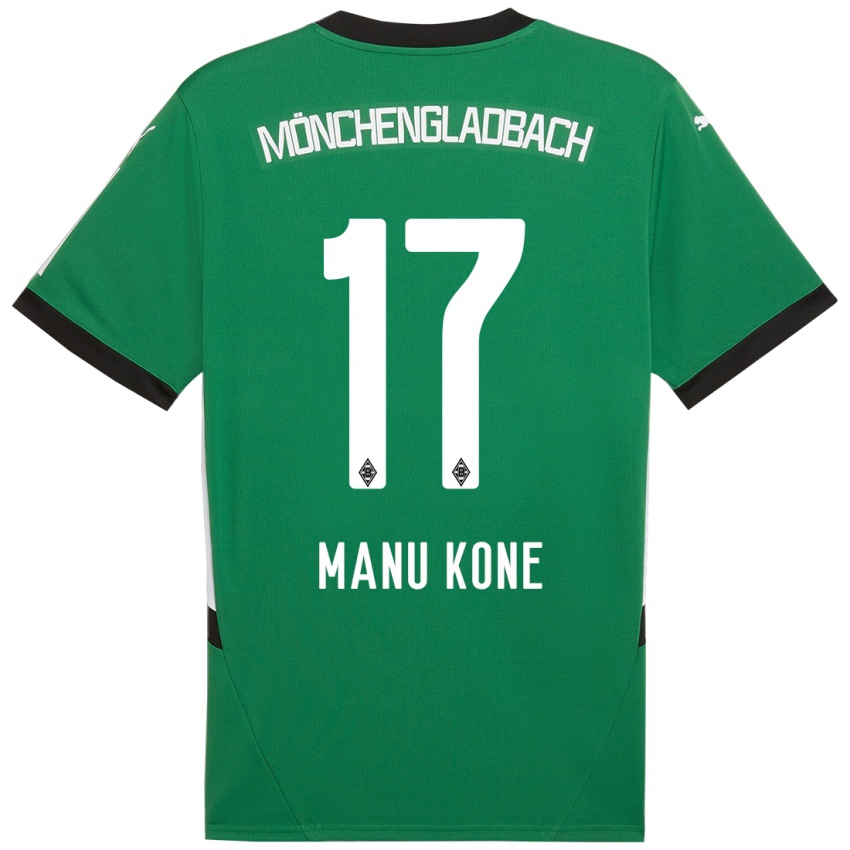 Enfant Maillot Manu Koné #17 Vert Blanc Tenues Extérieur 2024/25 T-Shirt Suisse