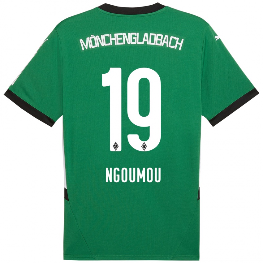 Enfant Maillot Nathan Ngoumou #19 Vert Blanc Tenues Extérieur 2024/25 T-Shirt Suisse