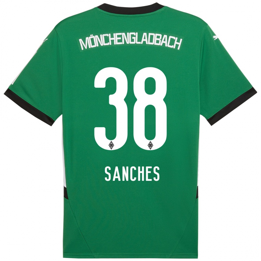 Enfant Maillot Yvandro Borges Sanches #38 Vert Blanc Tenues Extérieur 2024/25 T-Shirt Suisse