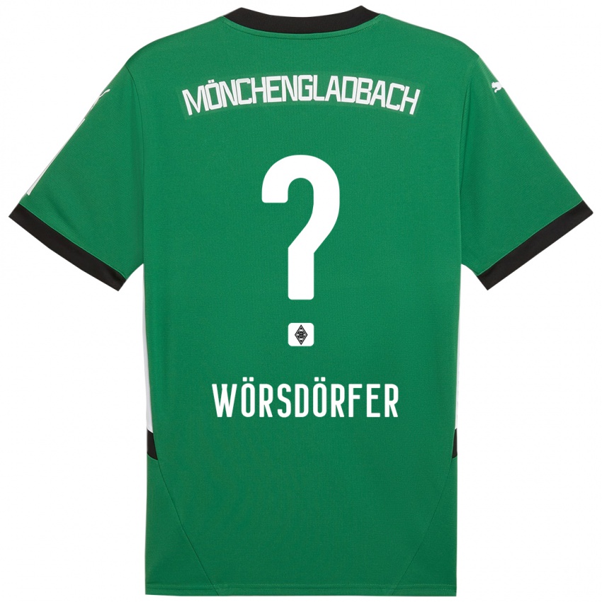 Enfant Maillot Len Wörsdörfer #0 Vert Blanc Tenues Extérieur 2024/25 T-Shirt Suisse