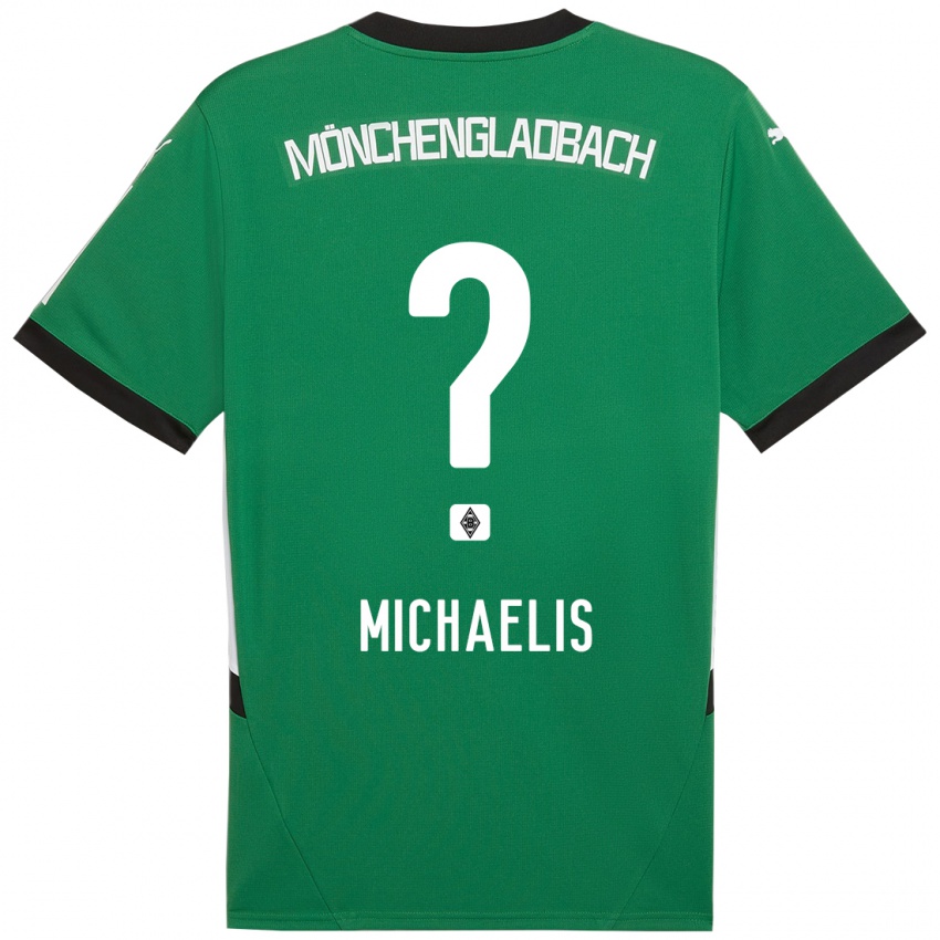 Enfant Maillot Yannick Michaelis #0 Vert Blanc Tenues Extérieur 2024/25 T-Shirt Suisse