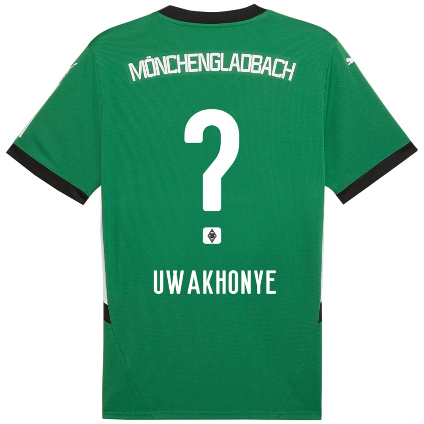 Enfant Maillot Josiah Uwakhonye #0 Vert Blanc Tenues Extérieur 2024/25 T-Shirt Suisse