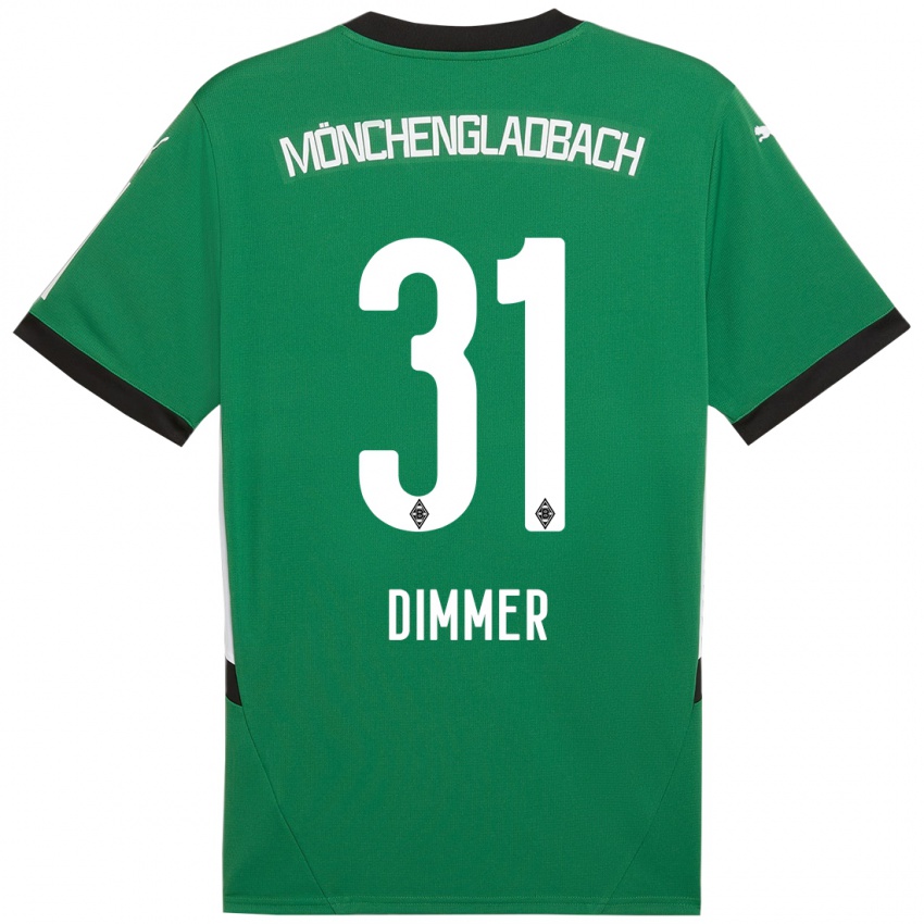 Enfant Maillot Florian Dimmer #31 Vert Blanc Tenues Extérieur 2024/25 T-Shirt Suisse