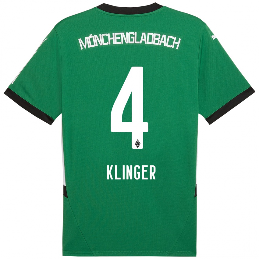 Enfant Maillot Nina Klinger #4 Vert Blanc Tenues Extérieur 2024/25 T-Shirt Suisse