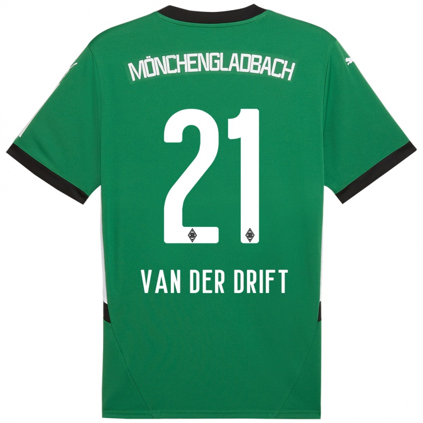 Enfant Maillot Suus Van Der Drift #21 Vert Blanc Tenues Extérieur 2024/25 T-Shirt Suisse