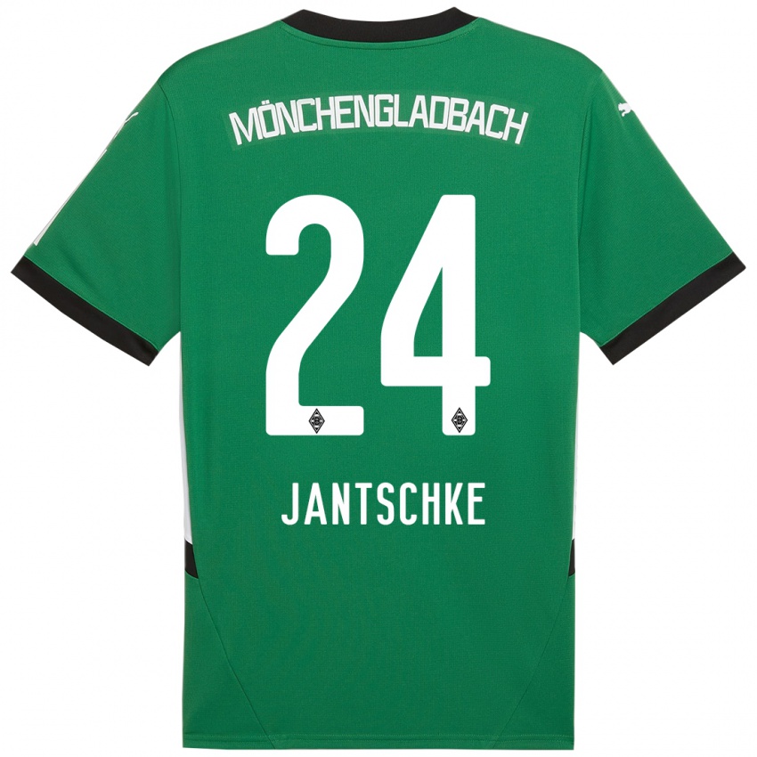 Enfant Maillot Tony Jantschke #24 Vert Blanc Tenues Extérieur 2024/25 T-Shirt Suisse