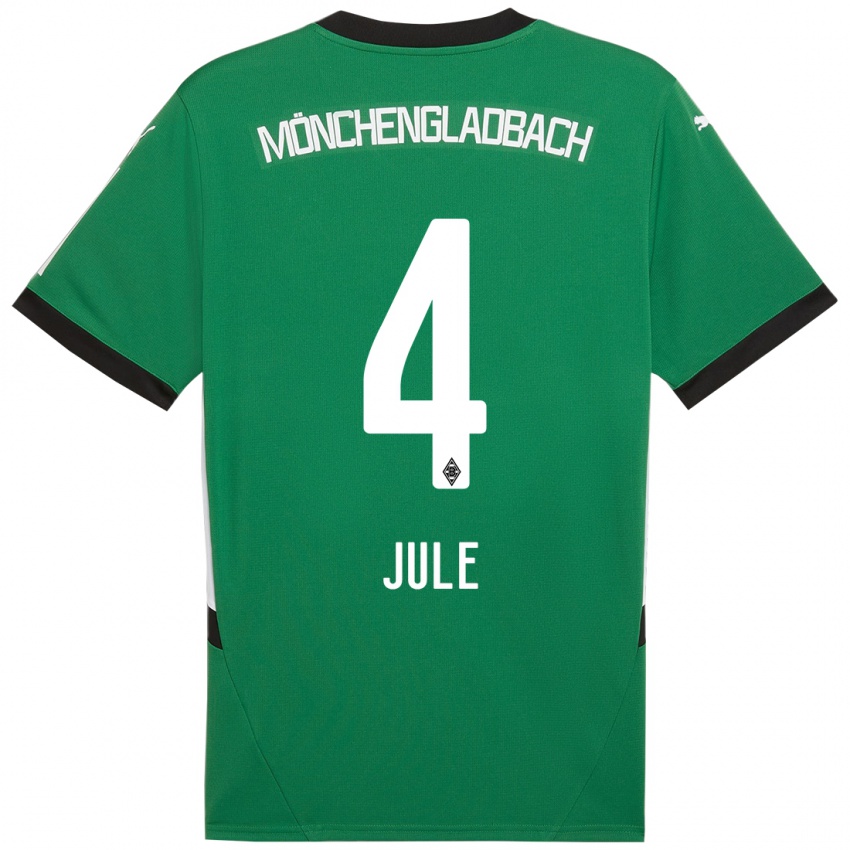 Enfant Maillot Jule Dallmann #4 Vert Blanc Tenues Extérieur 2024/25 T-Shirt Suisse